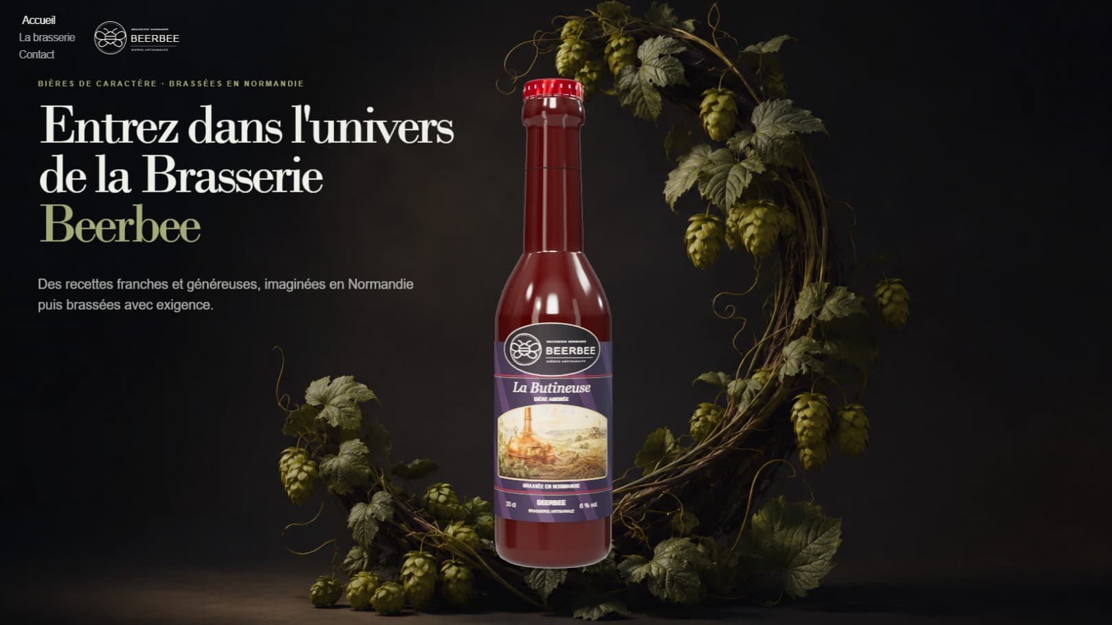 Aperçu du site exemple brasserie artisanale BeerBee