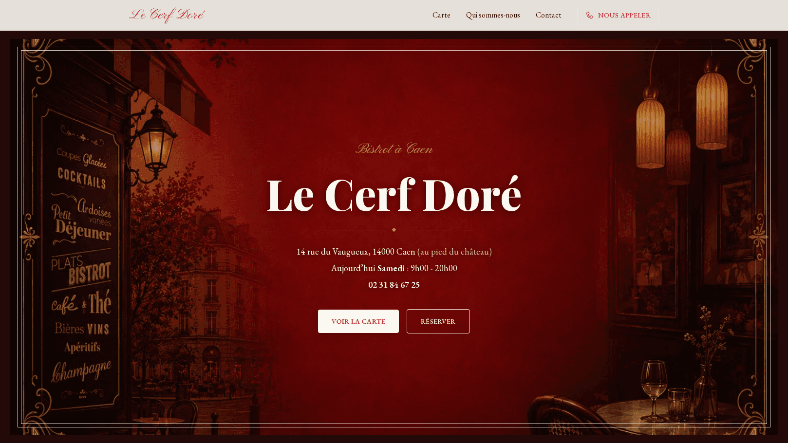 Aperçu du site exemple bistrot Le Cerf Doré